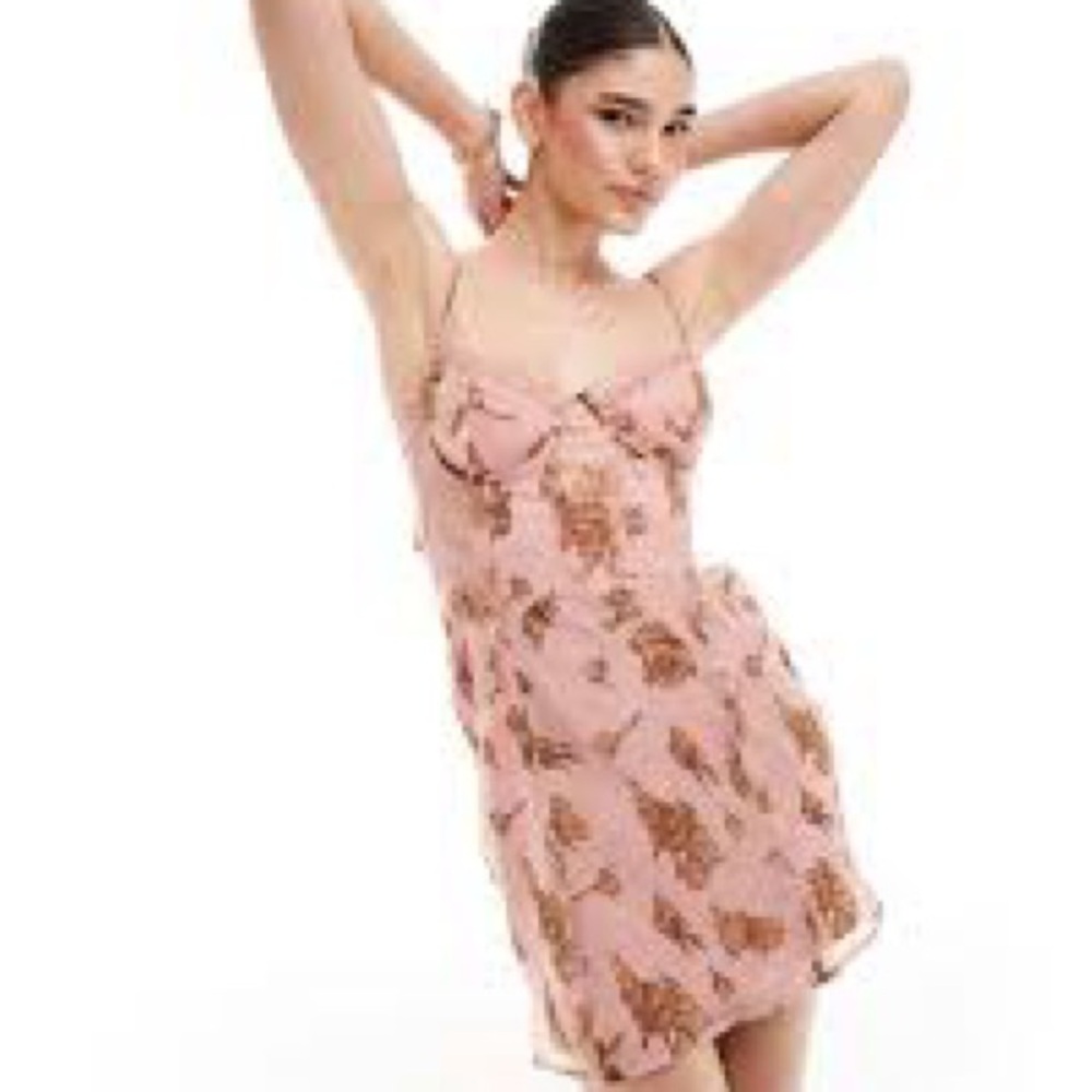 ASOS Pink Floral Mini Dress